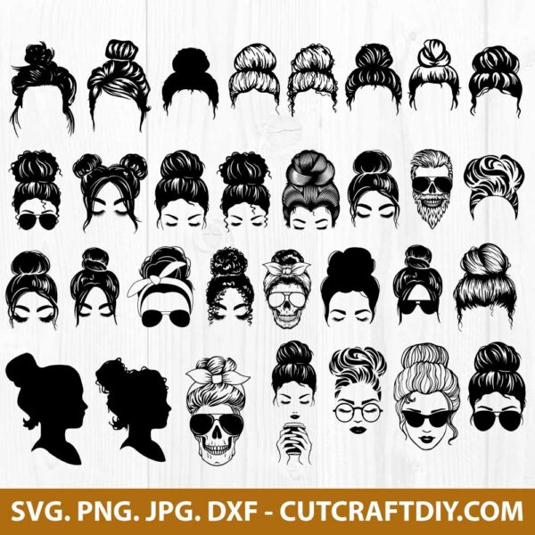 Messy Bun SVG File