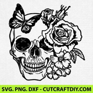 Rose Skull SVG