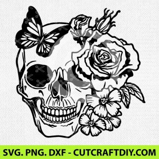 Rose Skull SVG