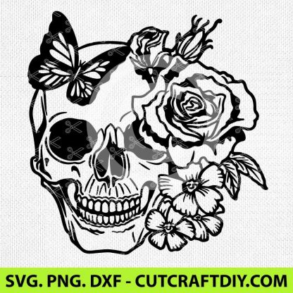 Skull & Rose SVG