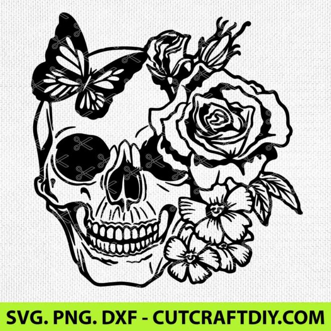 Rose Skull SVG