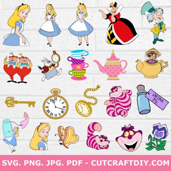 Alice in Wonderland SVG