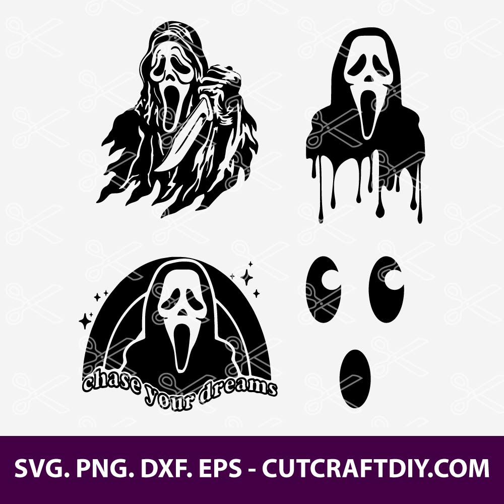 Halloween Ghost Face Svg, Scream Svg, Scream Drip SVG, Scream