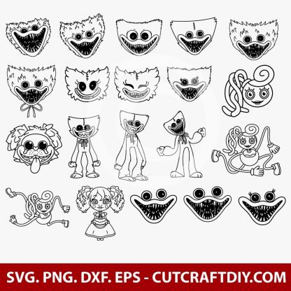 Huggy Wuggy SVG Outlines
