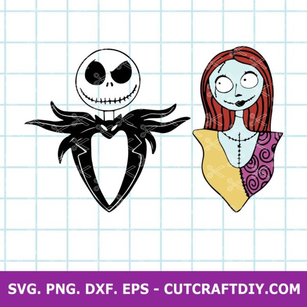 Jack And Sally Nightmare Before Christmas SVG