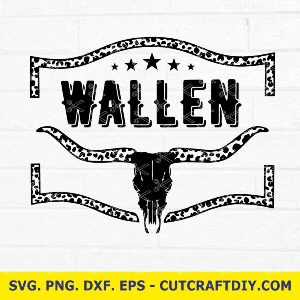 Wallen All black bull skull svg