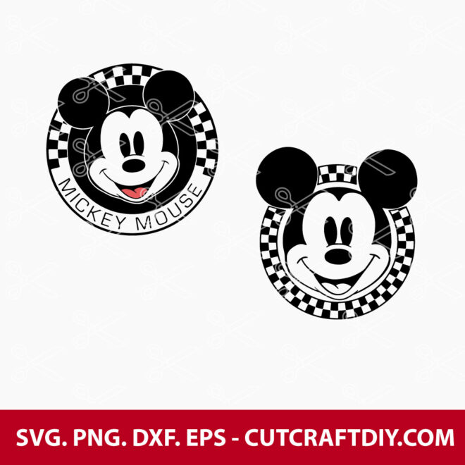 Checkered Mickey Mouse SVG Cut File
