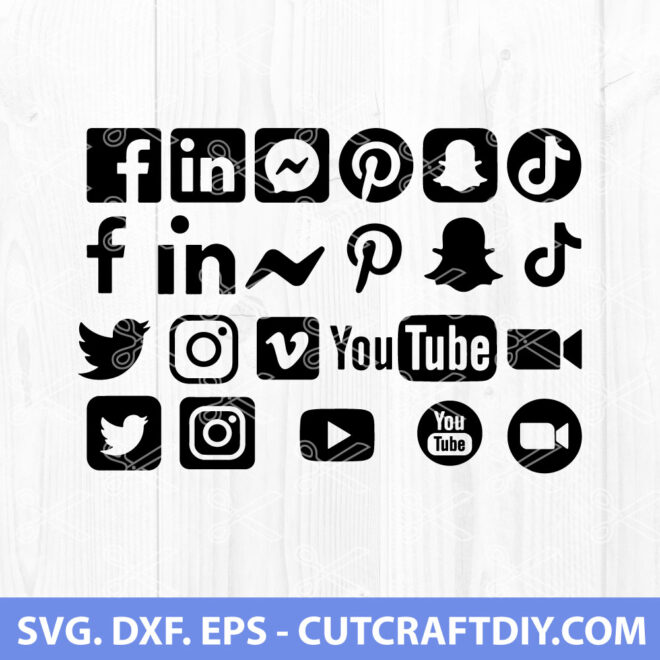 Social Media Logos Icons Bundle SVG