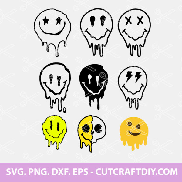 Melting Smiley Face SVG