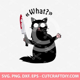 Cat with Knife SVG