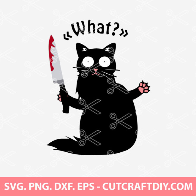 Cat with Knife SVG