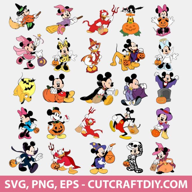 Mickey Halloween SVG, Mickey Mouse SVG Bundle, Halloween SVG, Minnie ...