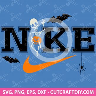 Nike Skeleton Pumpkin Swoosh Halloween SVG File For Cricut