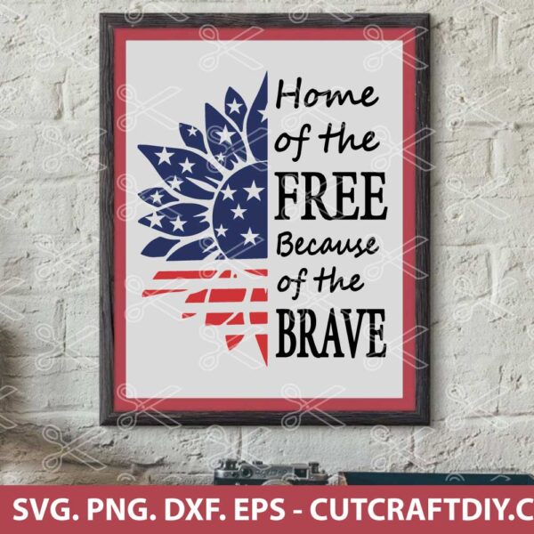 Home of the free because of the brave SVG