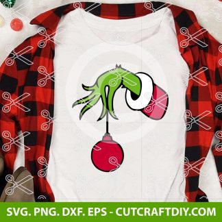 Grinch Hand with Ornament SVG