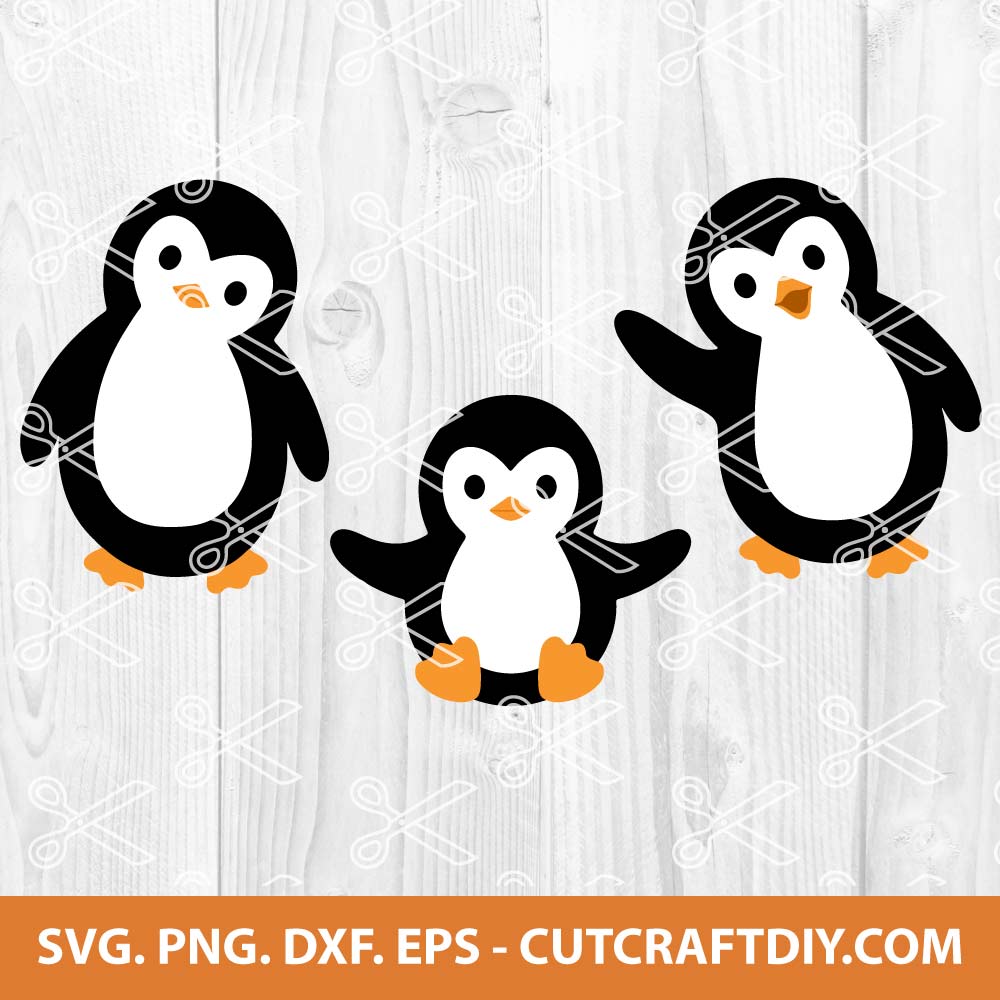 Penguin SVG Bundle, Christmas Animals SVG, PNG, DXF