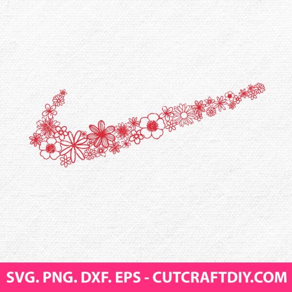 Nike Flowers Swoosh SVG