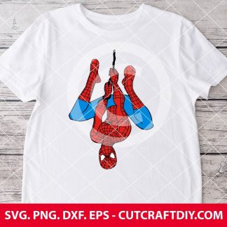 Spiderman hang upside down SVG
