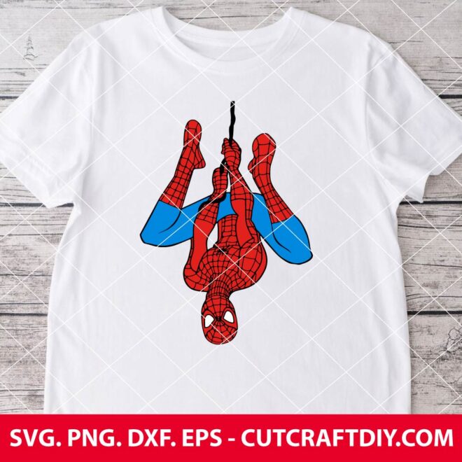 Spiderman hang upside down SVG