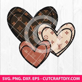 Louis Vuitton Heart Pattern SVG
