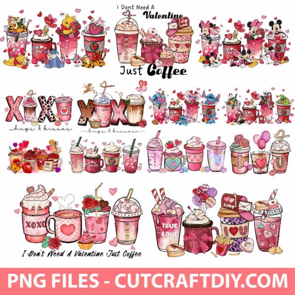 Valentine Coffee PNG Bundle