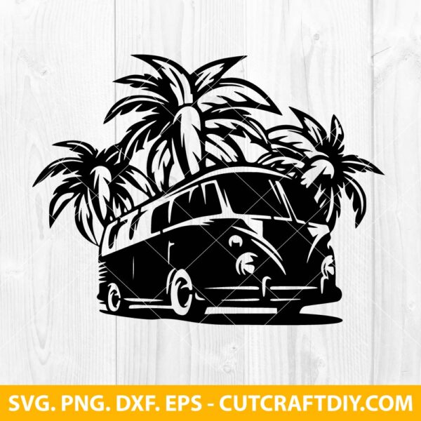 Hippie Beach Van SVG