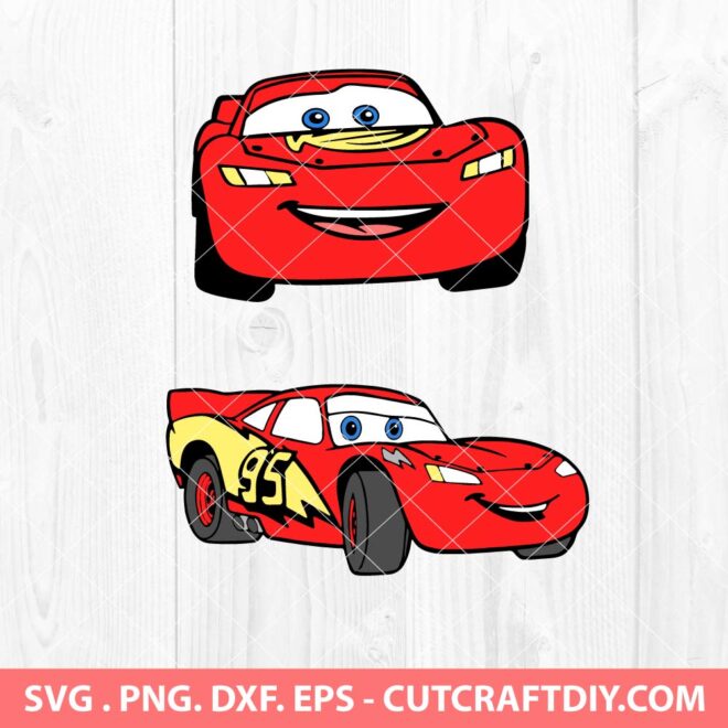 Lightning McQueen SVG Cut File | Lightning SVG | Cars SVG | PNG | DXF ...
