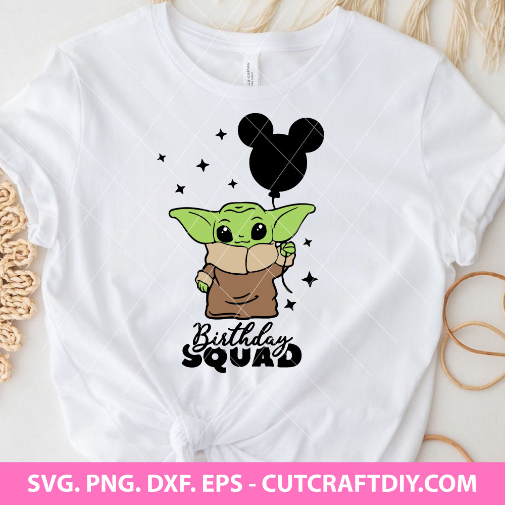Disney Birthday Squad Baby Yoda SVG