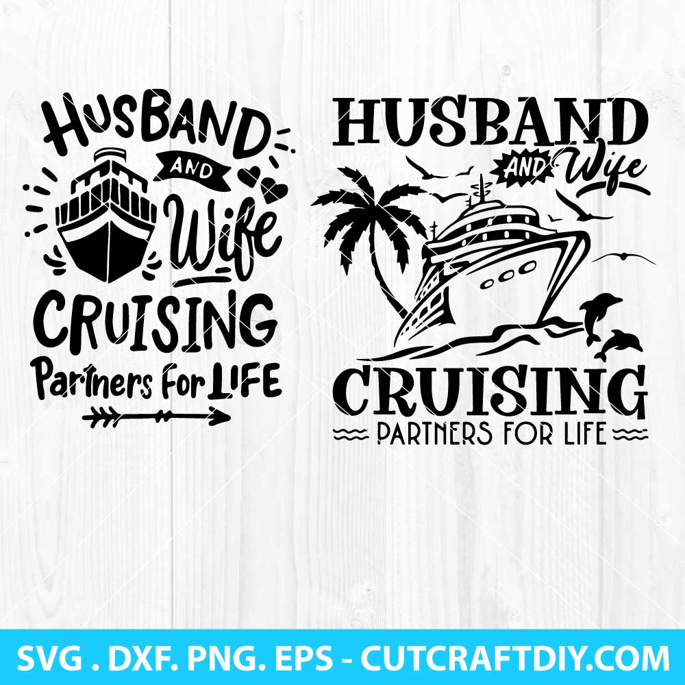 Husband and Wife Cruising Partners for Life SVG