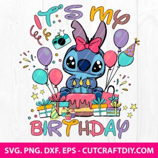 Colorful Stitch It's My Birthday SVG