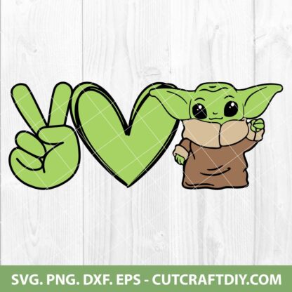 Peace Love Baby Yoda SVG