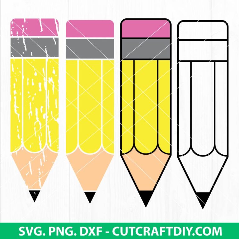 Pencil Hair Bow SVG PNG DXF Cutting Files