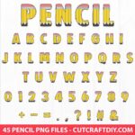 Hand Drawn Back to School Pencil Font PNG