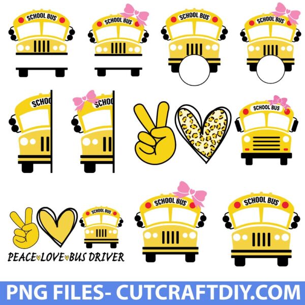 School Bus Sublimation Clipart Graphic