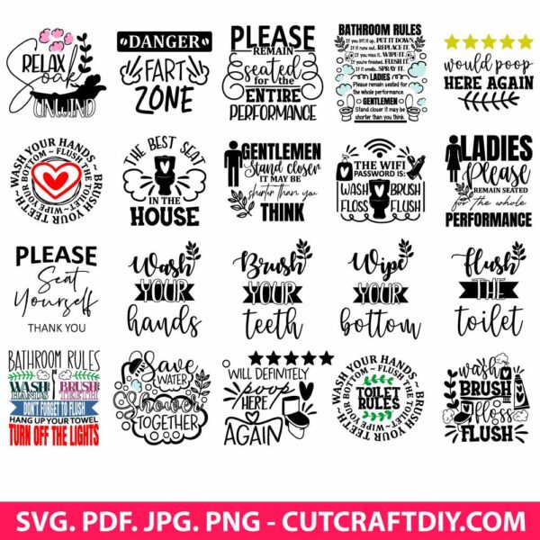 Bathroom SVG Bundle