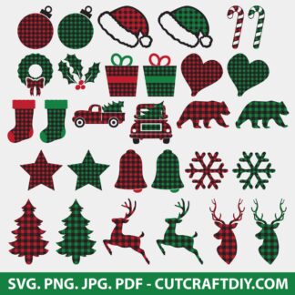 Christmas Buffalo Plaid SVG Bundle