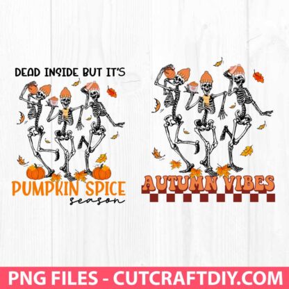 Skeleton Fall Halloween Sublimation Graphic PNG