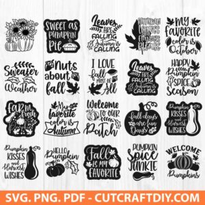 Fall Quotes Bundle Svg Autumn Quotes Svg