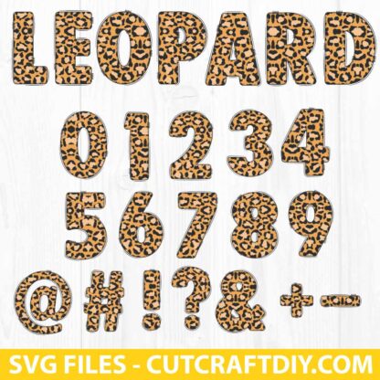 Leopard Print Alphabet Font SVG