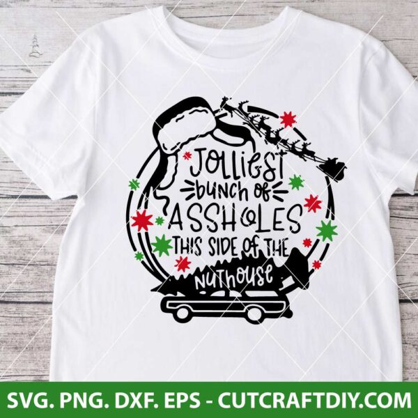 Christmas Vacation SVG Clark Griswold SVG Jolliest Bunch Quote SVG Cousin Eddie SVG PNG DXF EPS Cut File for Cricut, Silhouette