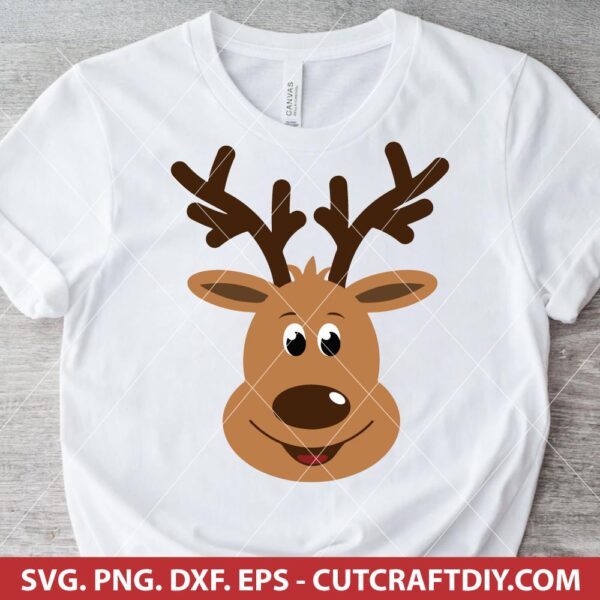 Cute Reindeer Face SVG