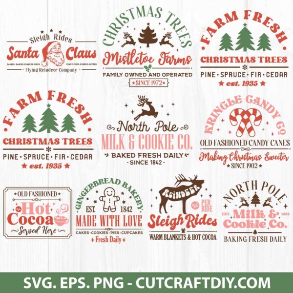 Christmas Sign SVG Bundle