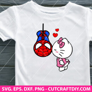SpiderMan Kissing Kitty SVG