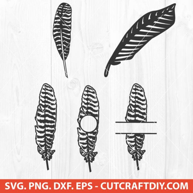 Turkey Feather SVG Cut File