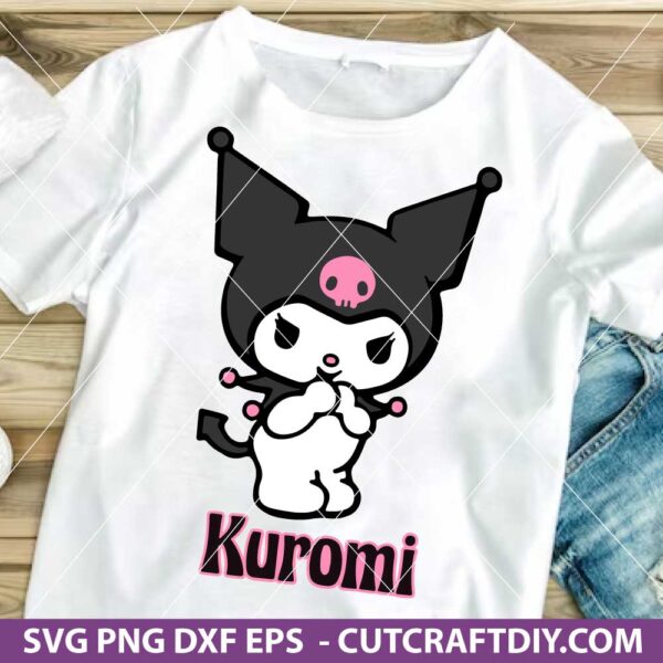 Kuromi SVG Cut File, Sanrio Kuromi Anime SVG, Kuromi Watashi Wa SVG, Kitty Kuromi SVG, Anime Manga Girl Kawai SVG, PNG, DXF, EPS