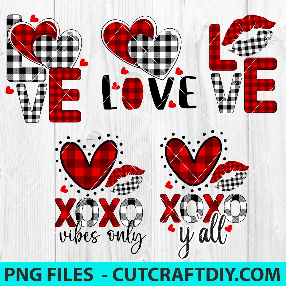 XOXO Plaid Heart Valentines Sublimation Graphic