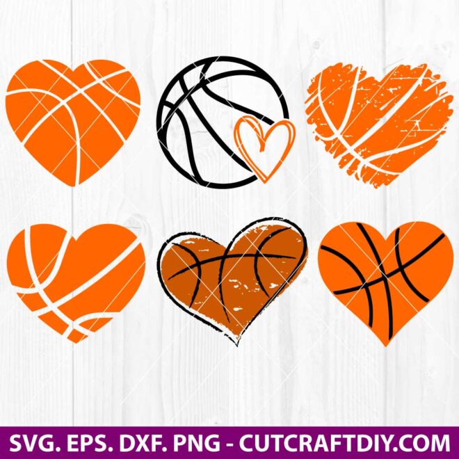 Basketball Heart SVG Cut File