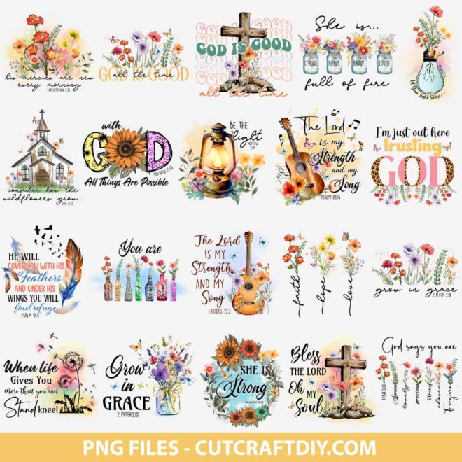 Christian Sublimation Design Hand Drawn PNG