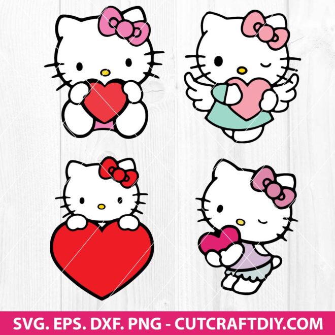 Hello Kitty Loves SVG Bundle