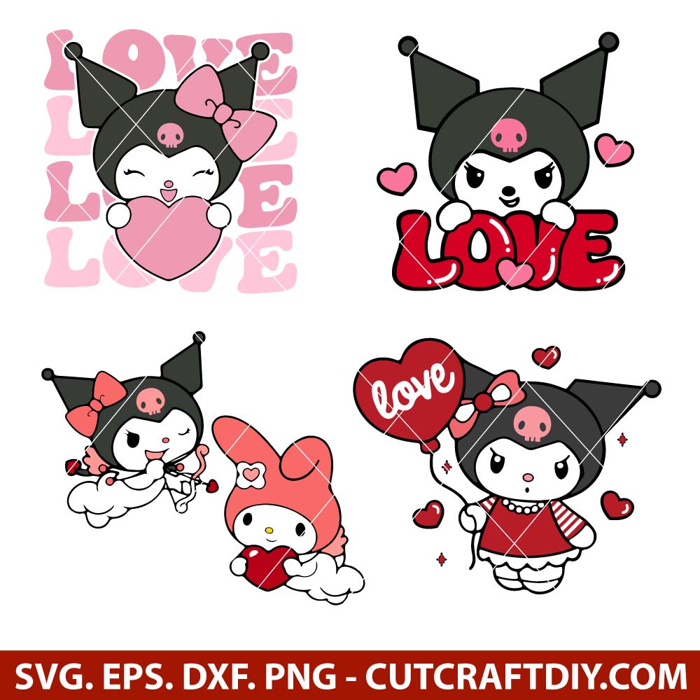 Valentine Kuromi SVG Cut File